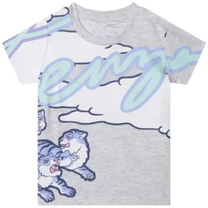 Baby Boys Grey Cotton Logo T-Shirt