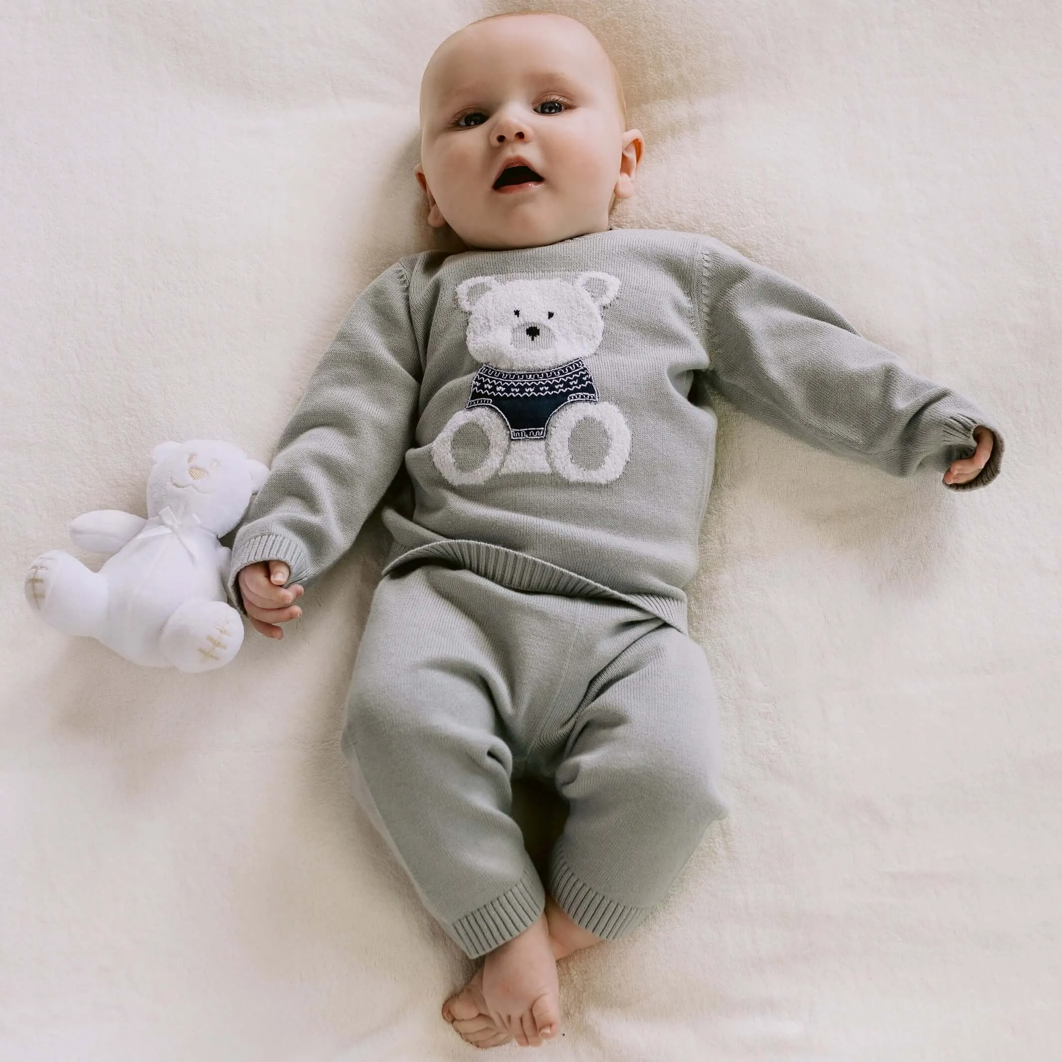 Baby Boys Grey Enzo Knitted Set