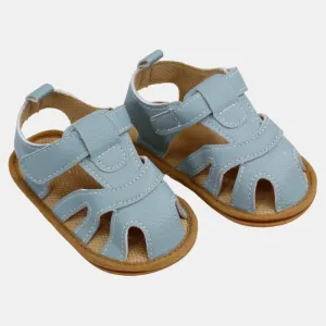Baby Boys Leather Sandals – Light Blue