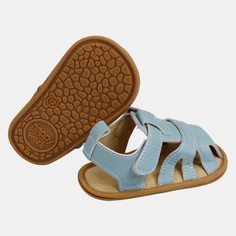 Baby Boys Leather Sandals – Light Blue