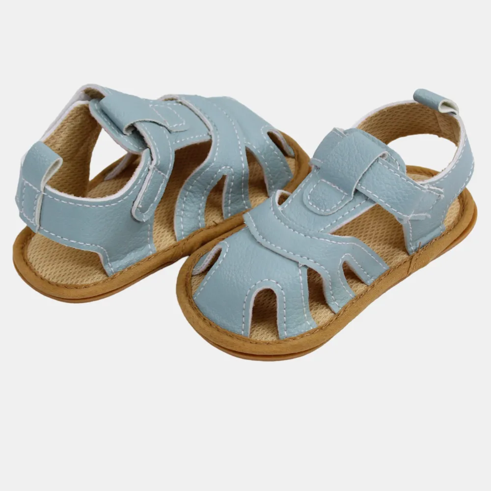 Baby Boys Leather Sandals – Light Blue