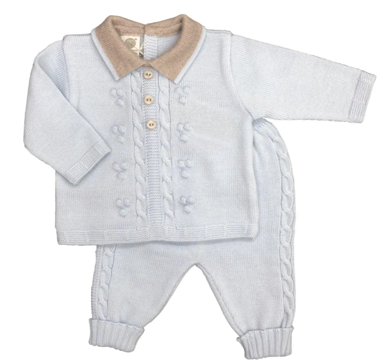 Baby Boys Pale Blue Knitted Set