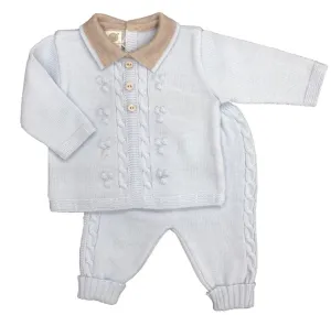 Baby Boys Pale Blue Knitted Set