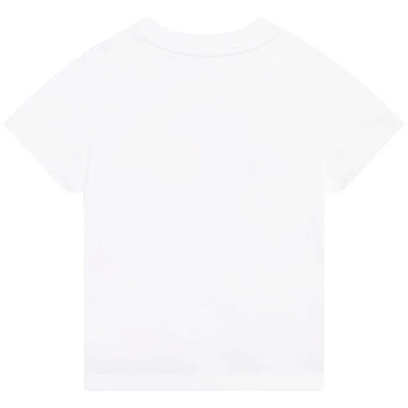 Baby Boys White Cotton logo T-Shirt