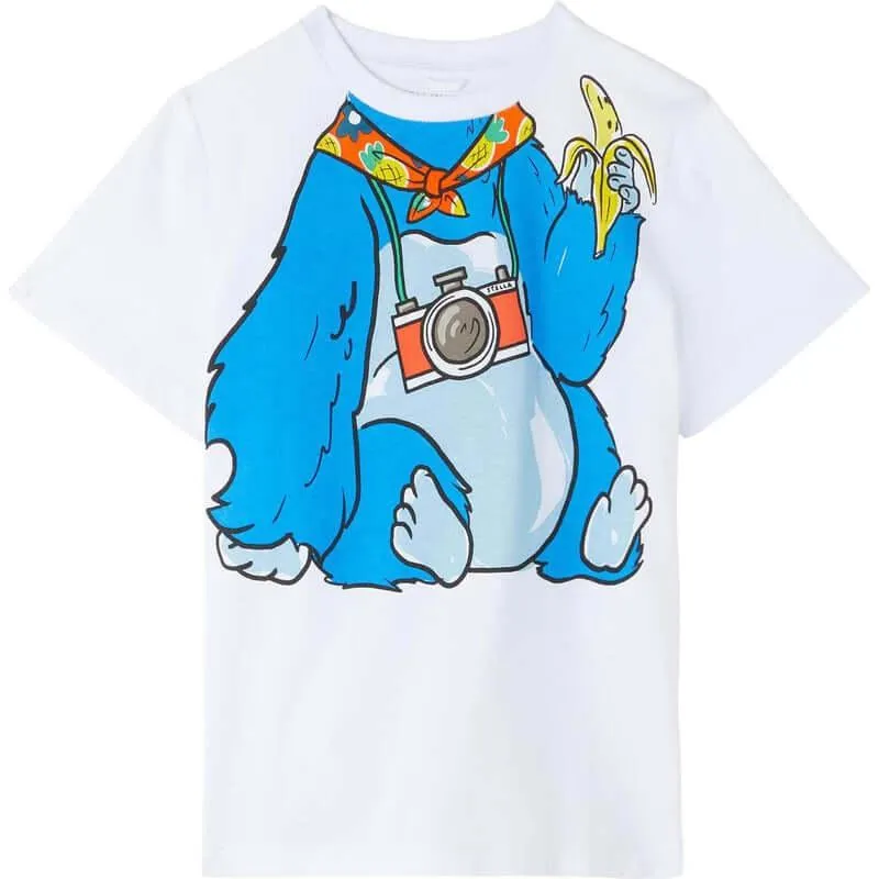 Baby Boys White Cotton  T-Shirt