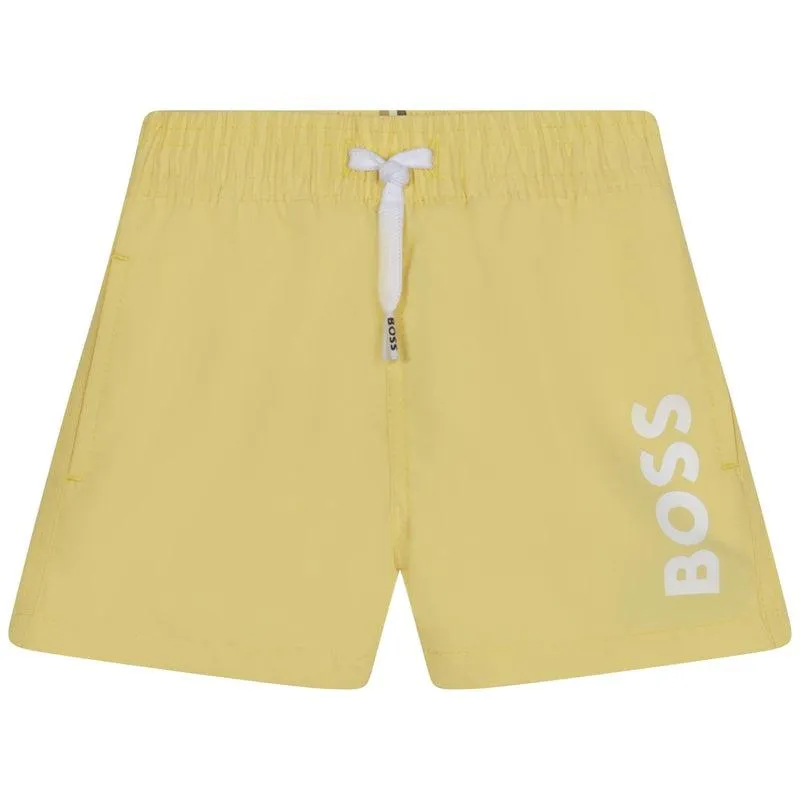 Baby Boys Yellow Logo Swim Shorts