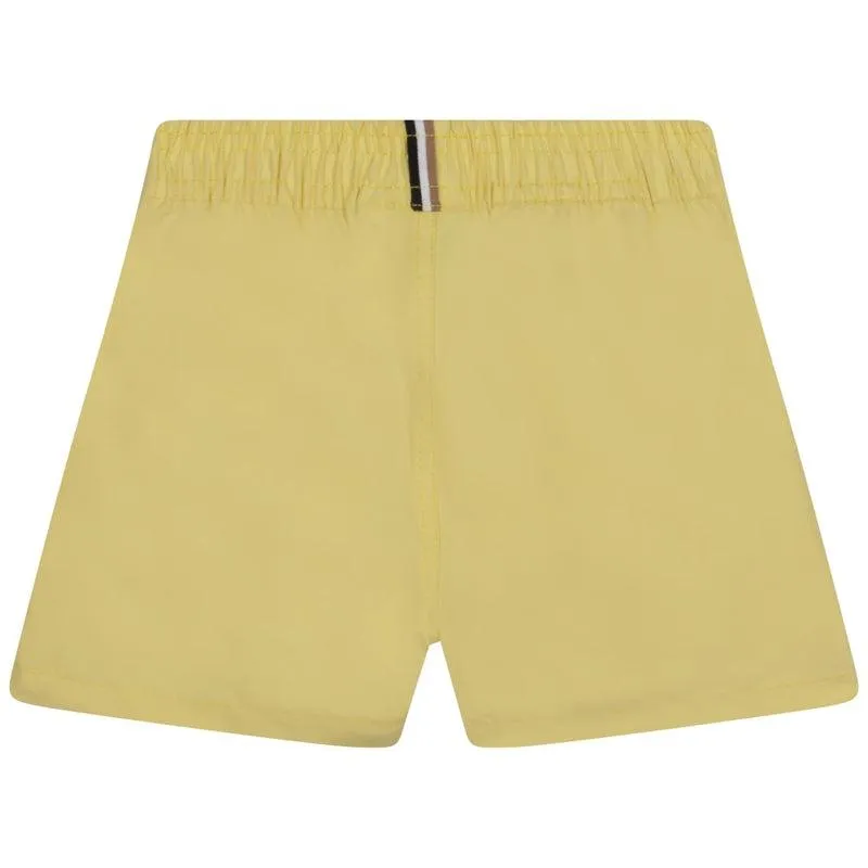 Baby Boys Yellow Logo Swim Shorts