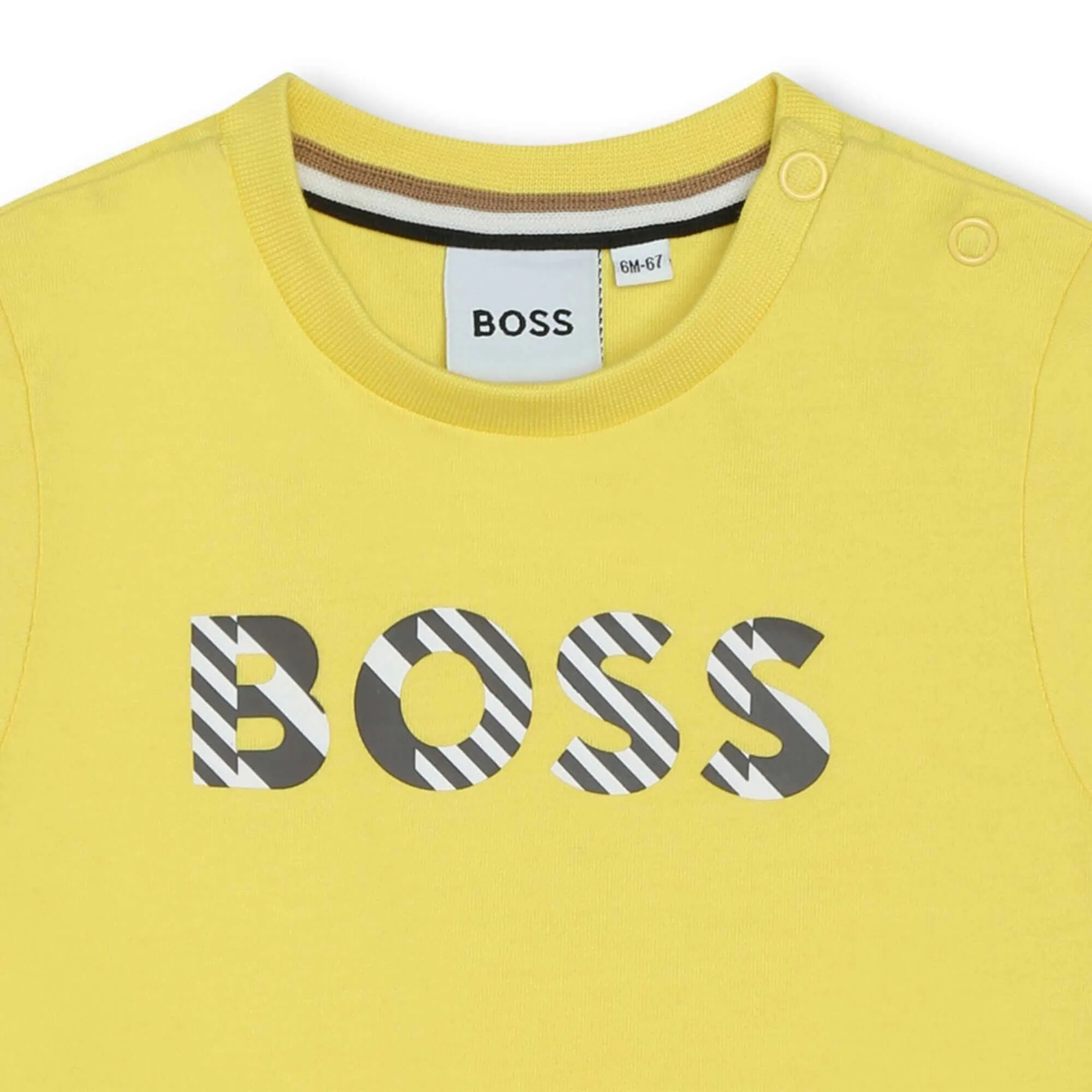 Baby Boys Yellow Short Logo Sleeve T-Shirt