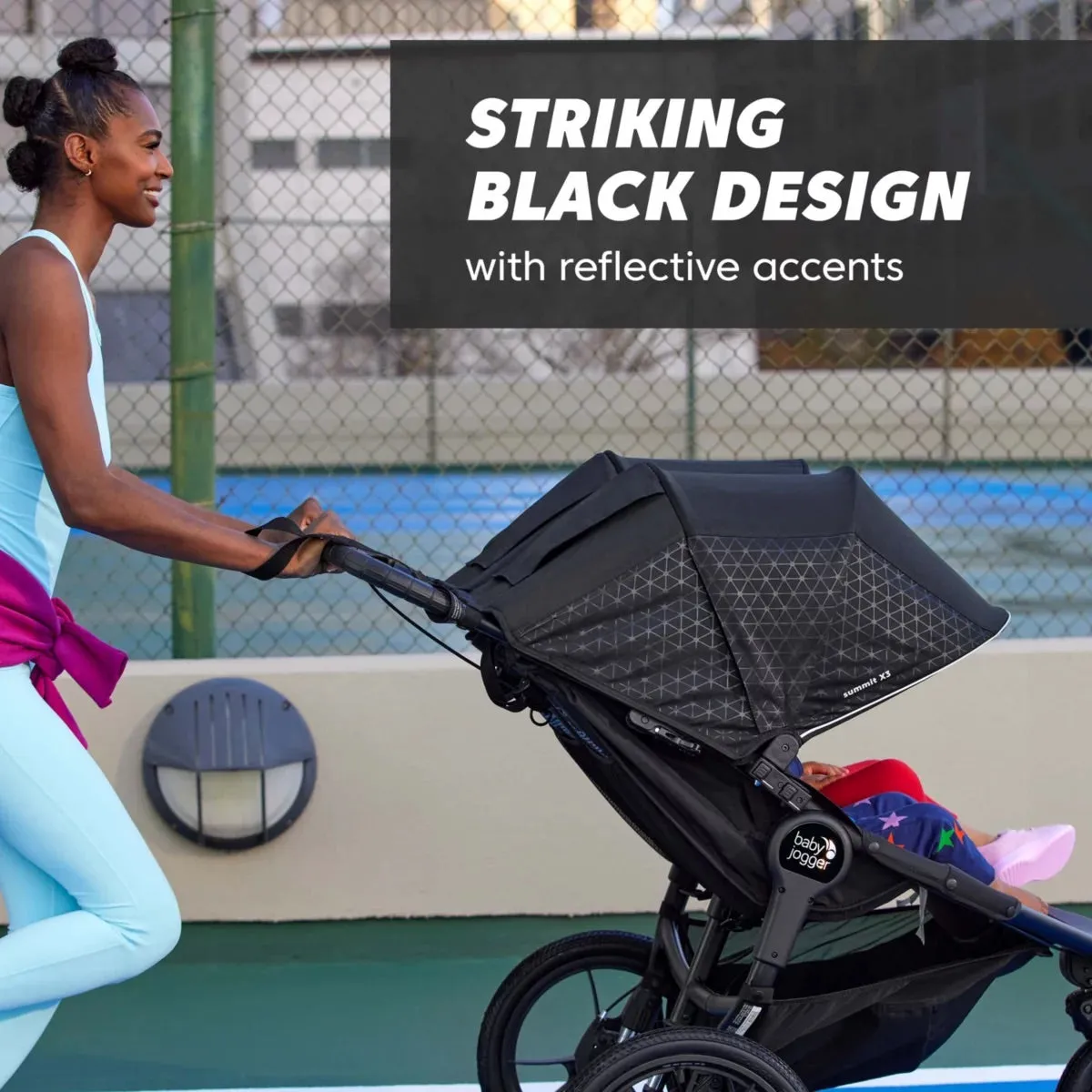 Baby Jogger Summit X3 Double Jogging Stroller - Midnight Black
