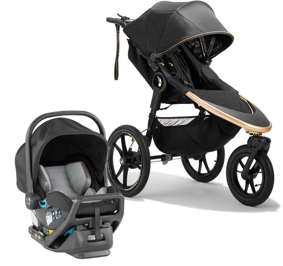 Baby Jogger x Robin Arzon Summit X3 Jogging Stroller   City GO 2 Travel System Bundle - City Royalty / Slate