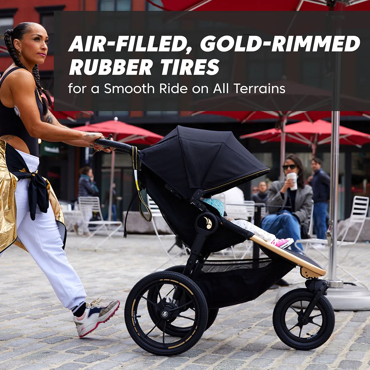Baby Jogger x Robin Arzon Summit X3 Jogging Stroller   Deluxe Pram Bundle - City Royalty / Lunar Black