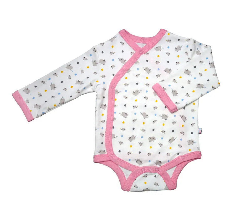 Baby Organic Pattern Kimono Bodysuit
