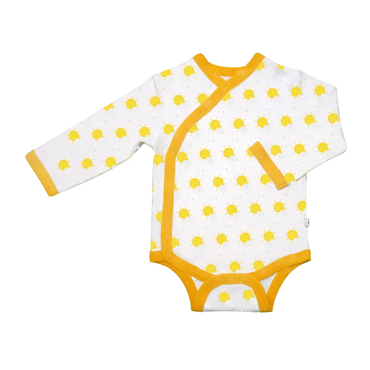 Baby Organic Pattern Kimono Bodysuit