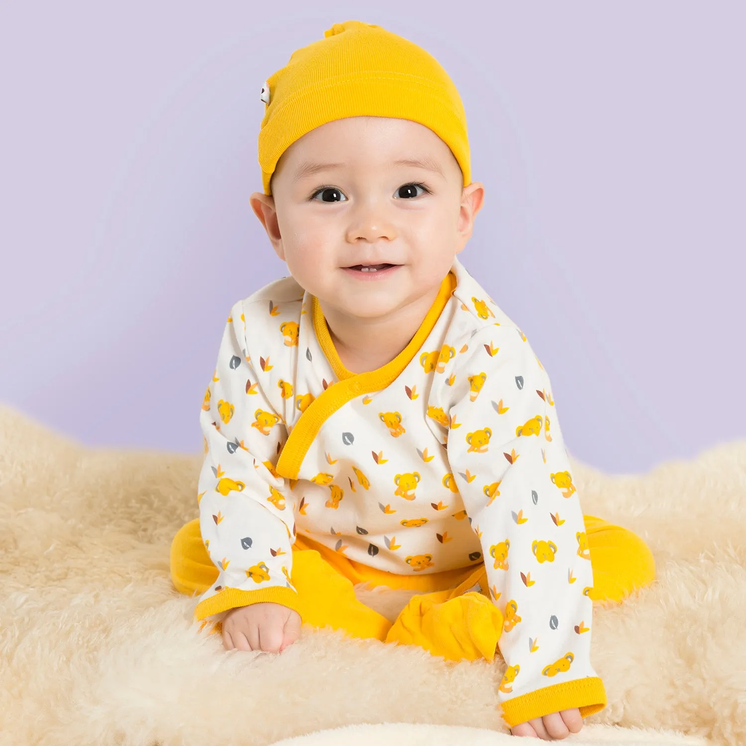 Baby Organic Pattern Kimono Bodysuit