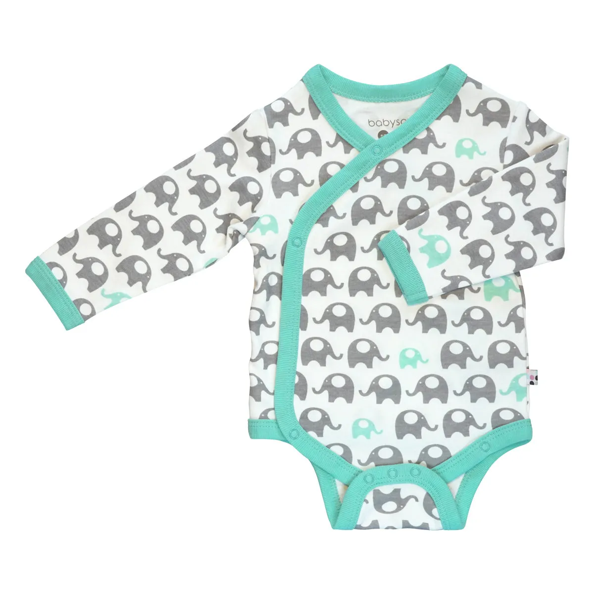 Baby Organic Pattern Kimono Bodysuit