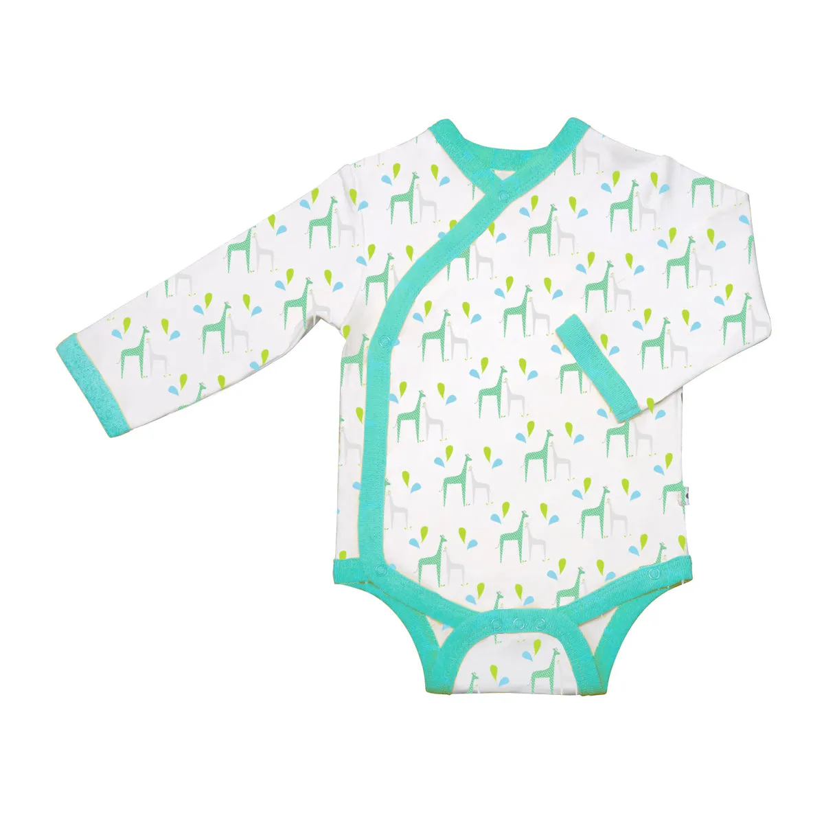 Baby Organic Pattern Kimono Bodysuit