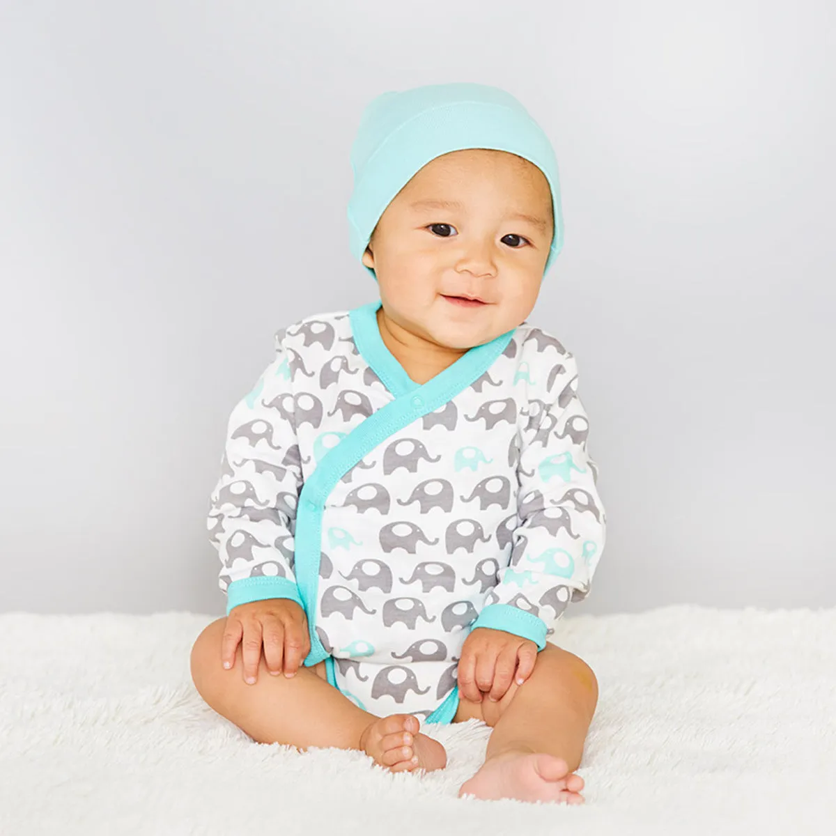Baby Organic Pattern Kimono Bodysuit