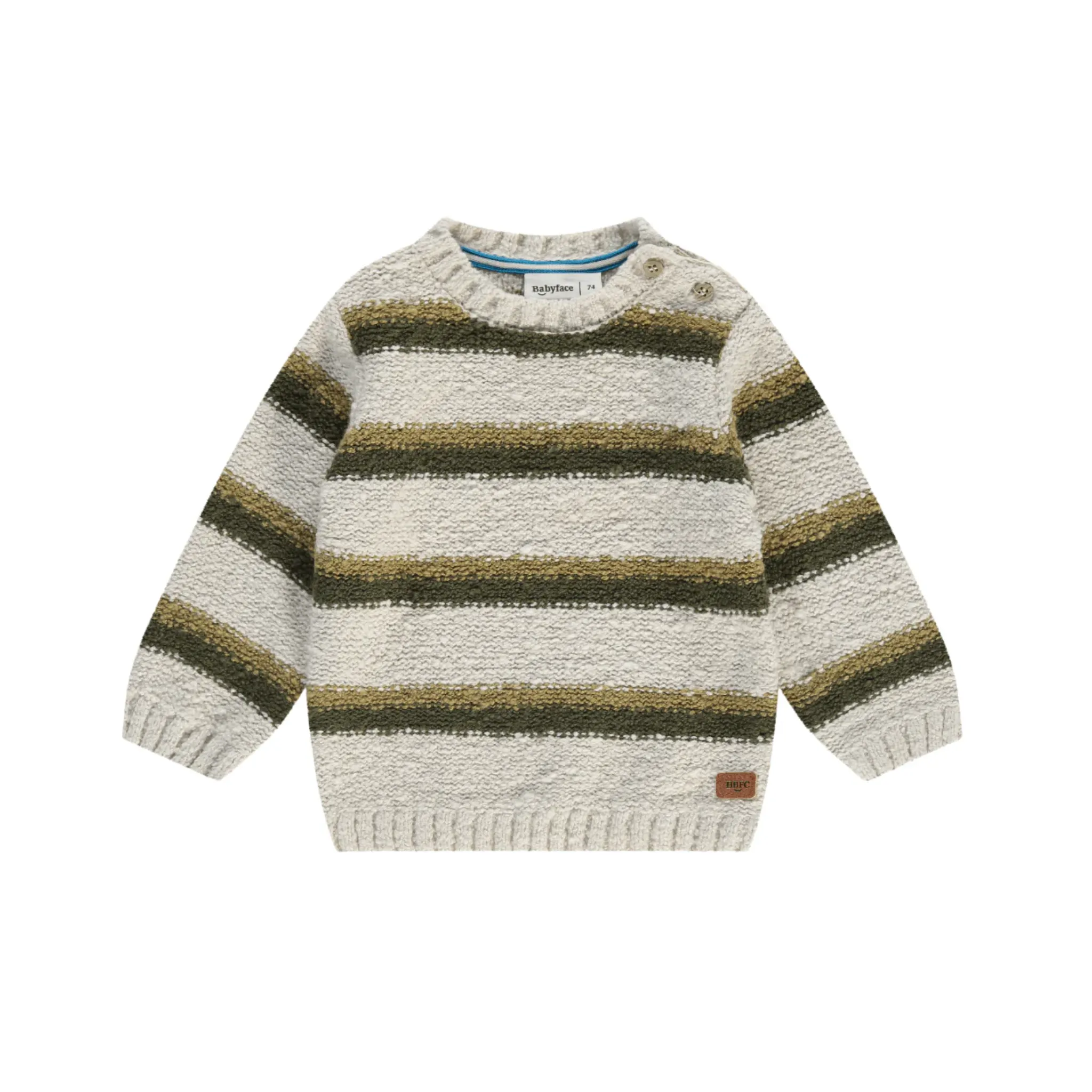 Baby Striped Sweater - Bone/Dark Forest by Babyface