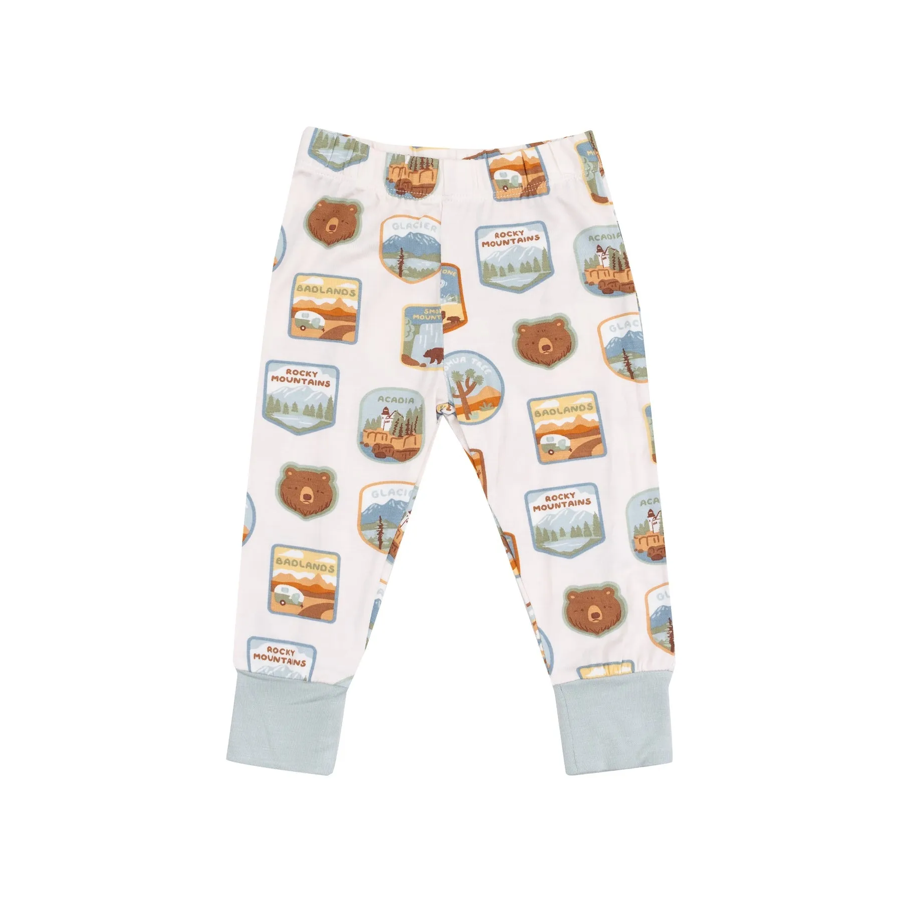 Bamboo Short Sleeve Lounge Wear Set - National Park Patches by Angel Dear