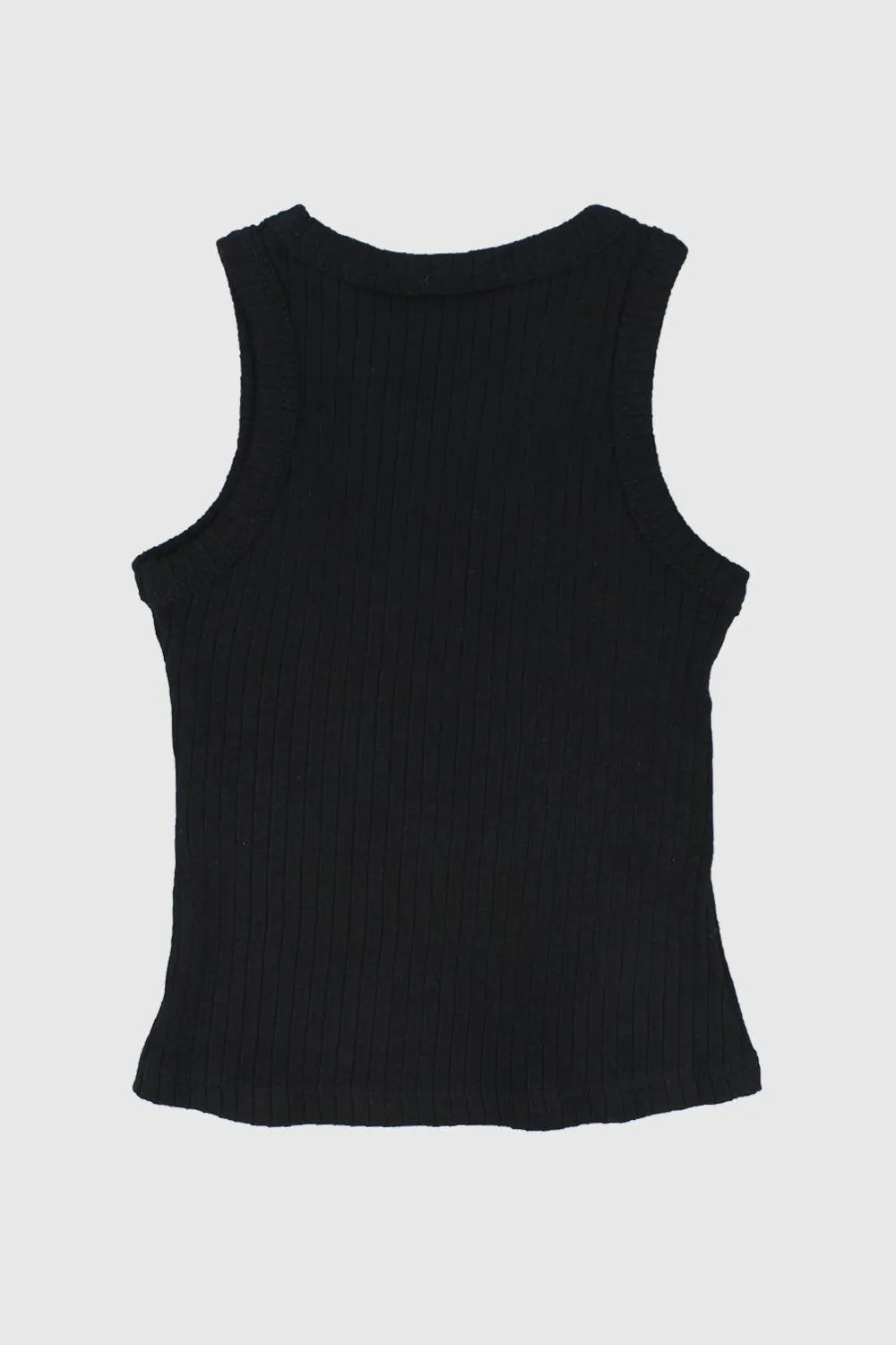 Black Ribbed Tank Top
