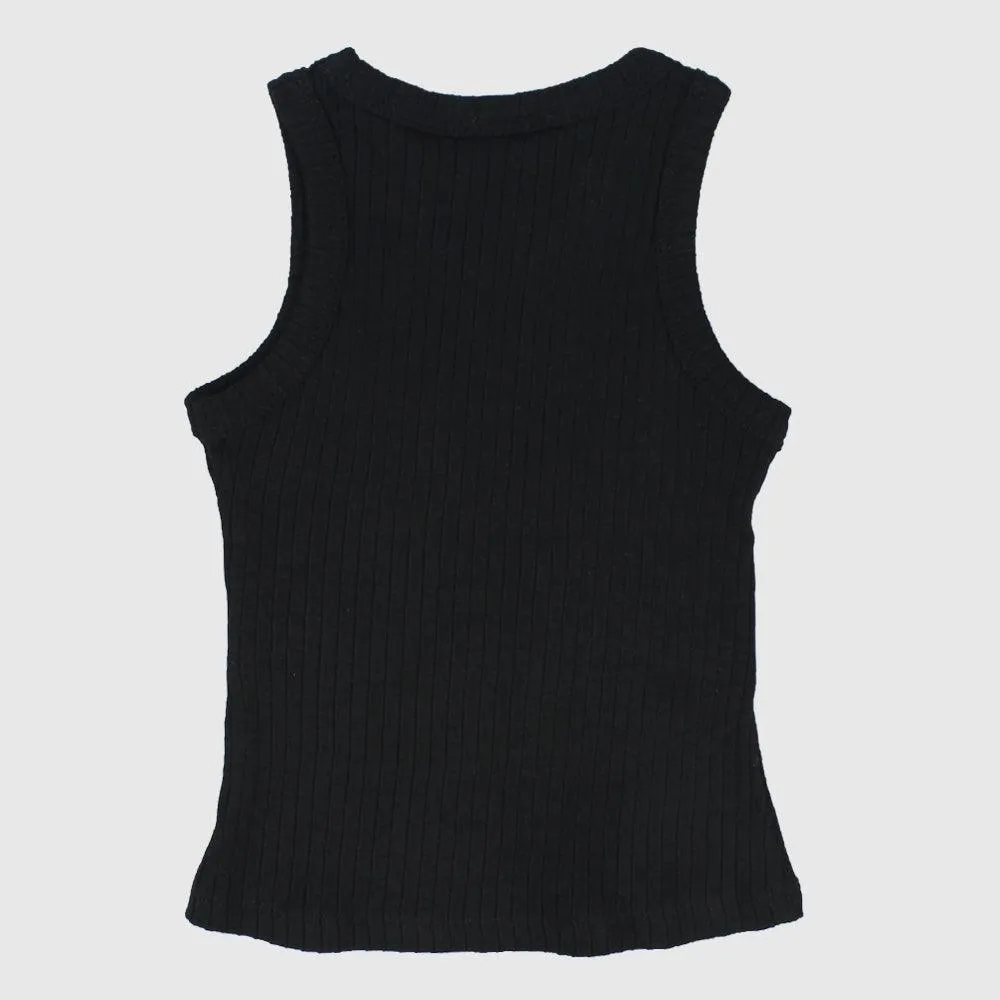 Black Ribbed Tank Top