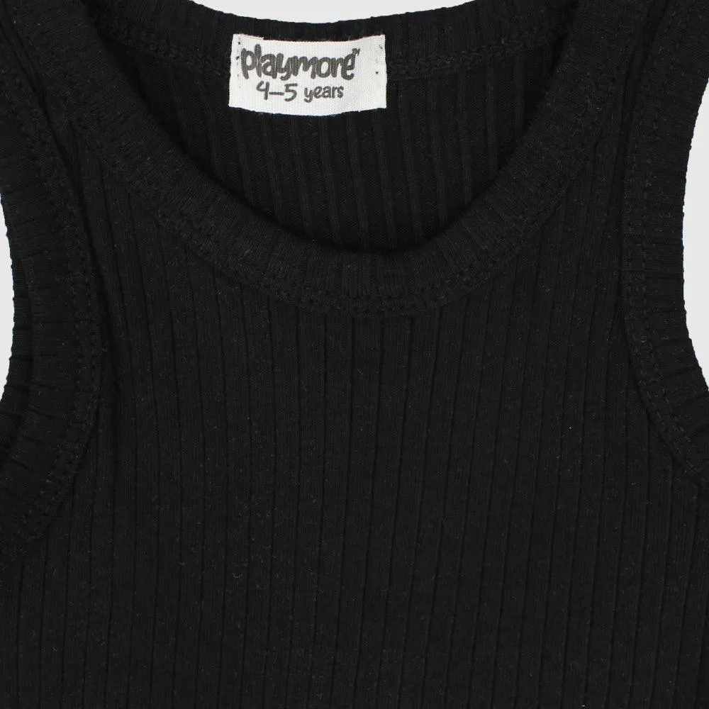 Black Ribbed Tank Top