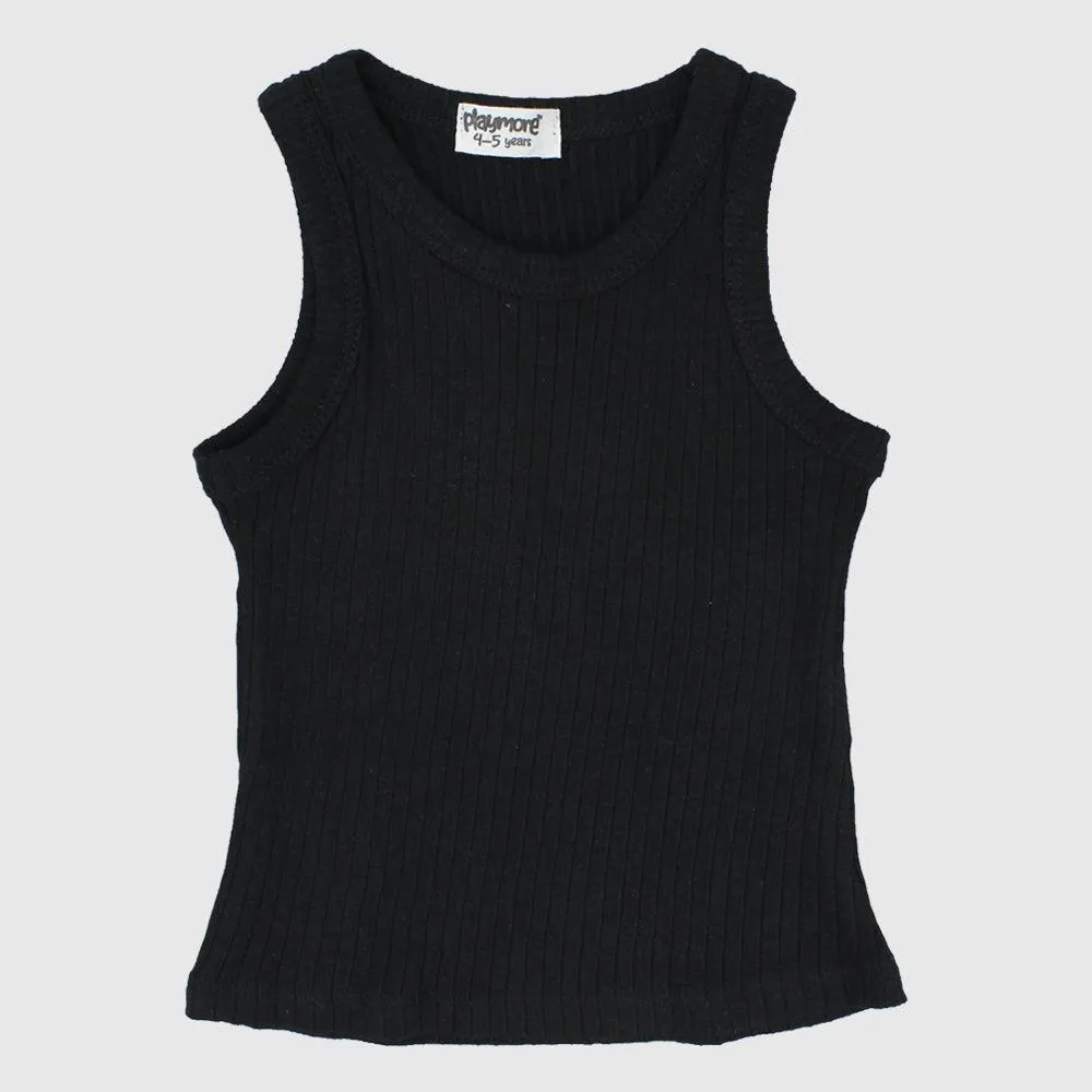 Black Ribbed Tank Top