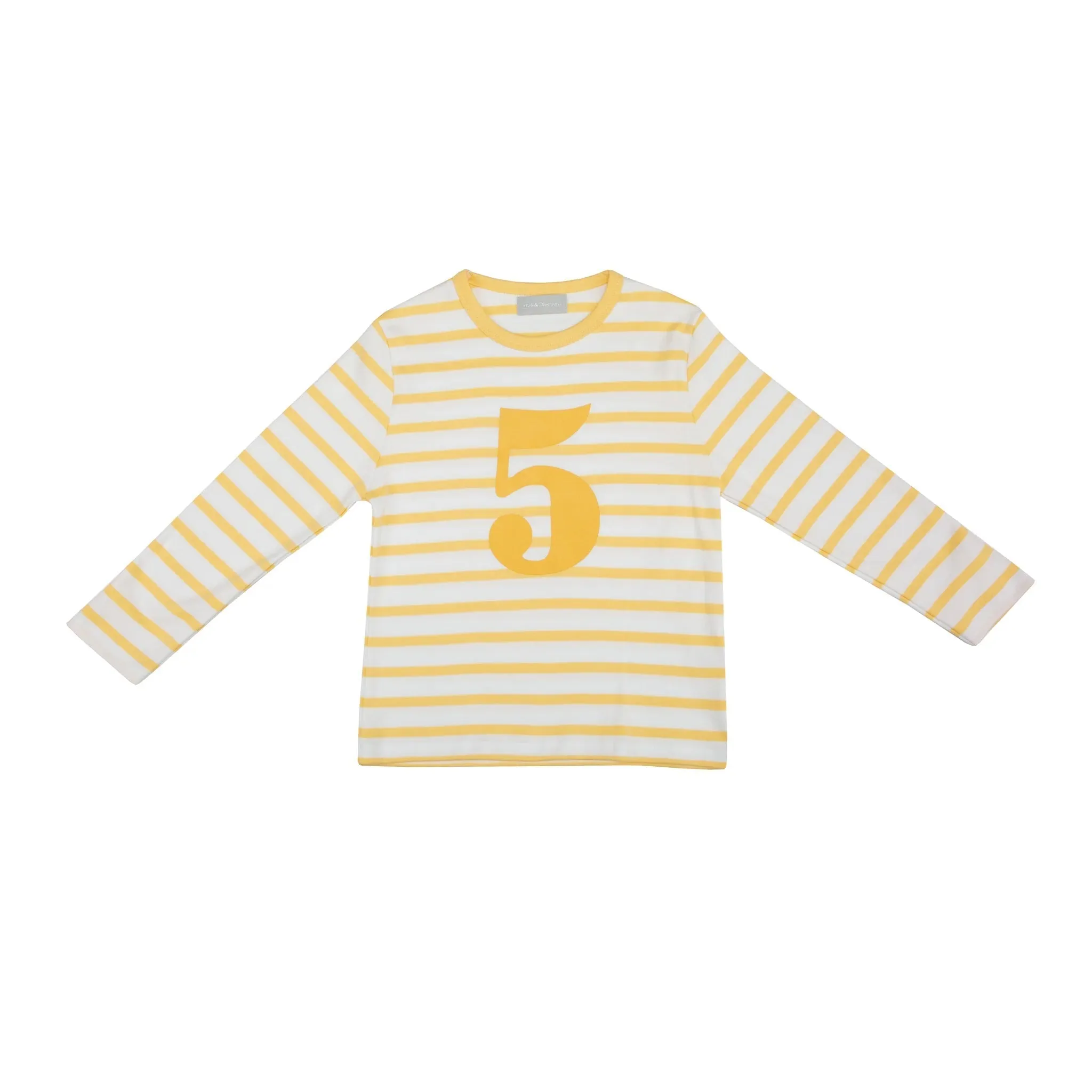 Bob & Blossom: Buttercup Yellow & White Striped Number T-Shirt