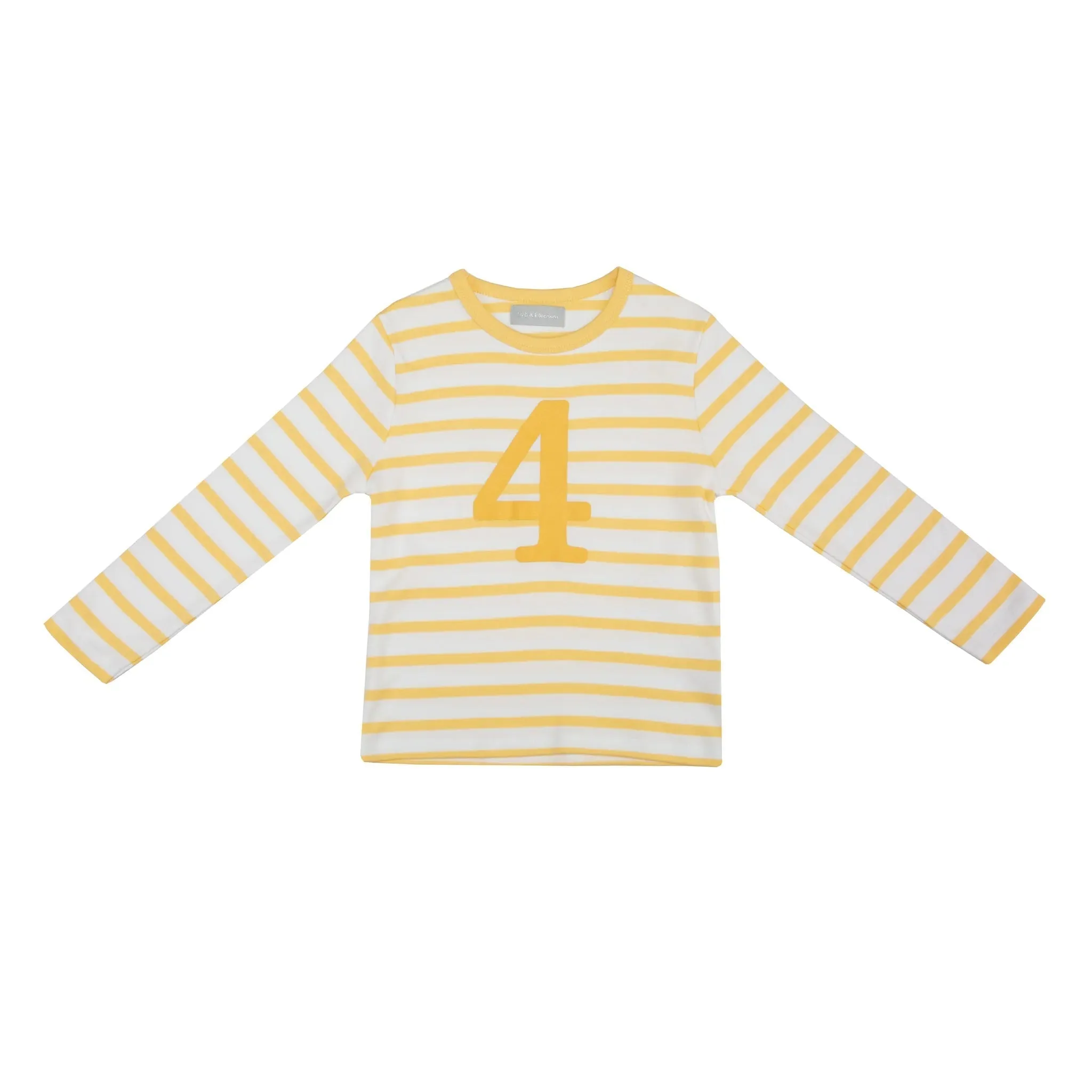 Bob & Blossom: Buttercup Yellow & White Striped Number T-Shirt