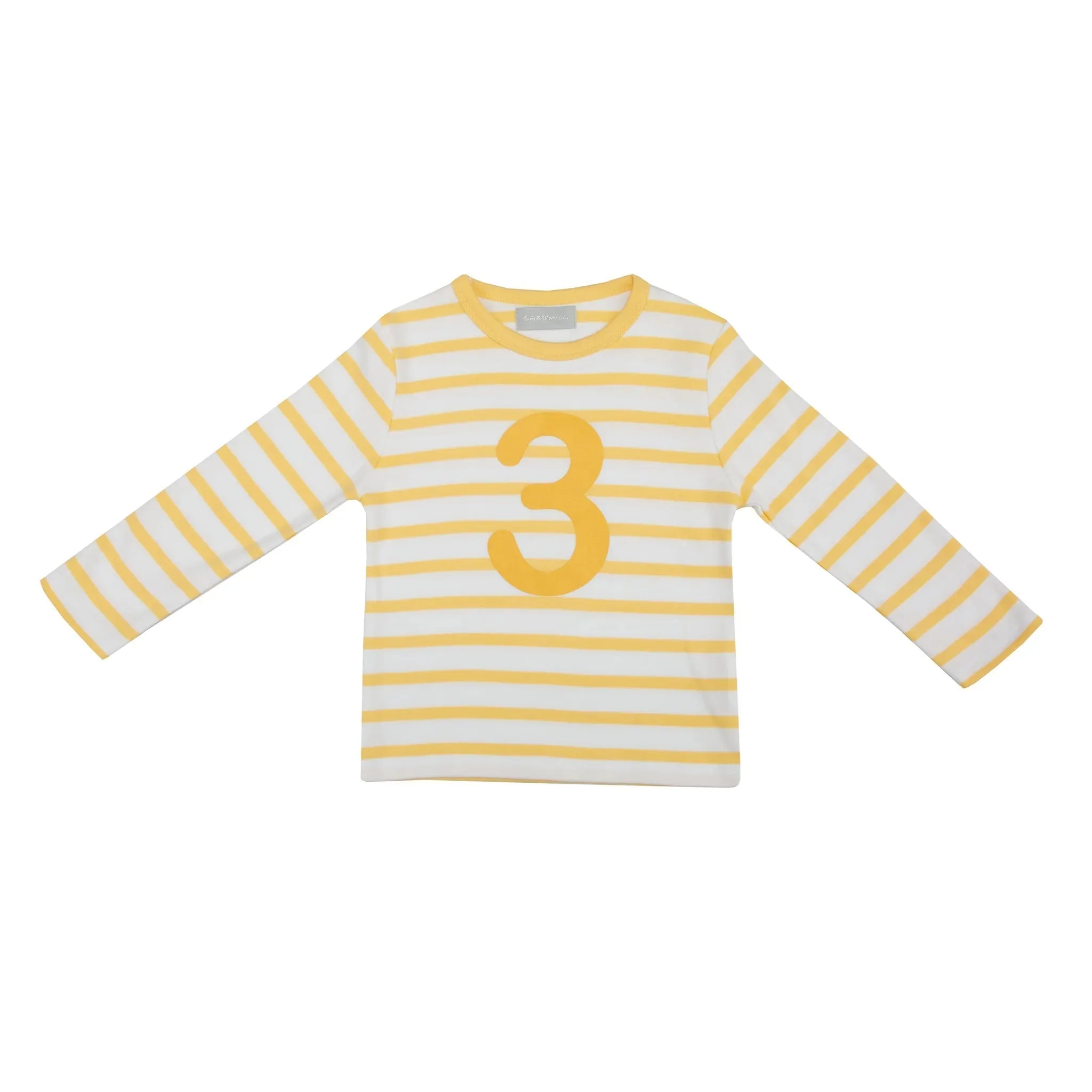 Bob & Blossom: Buttercup Yellow & White Striped Number T-Shirt