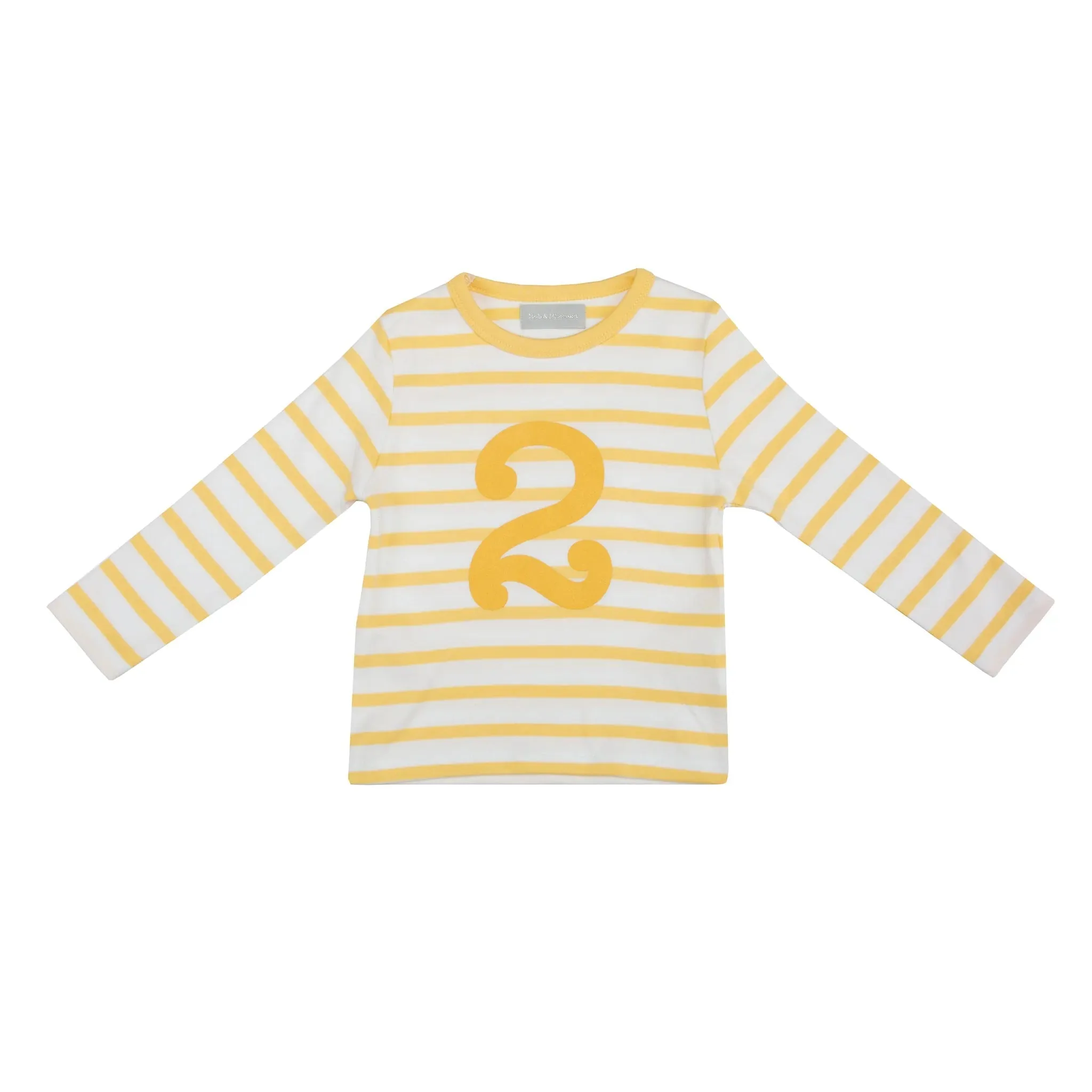 Bob & Blossom: Buttercup Yellow & White Striped Number T-Shirt