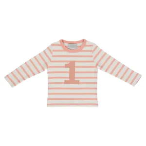 Bob   Blossom: Number Tee - Shrimp