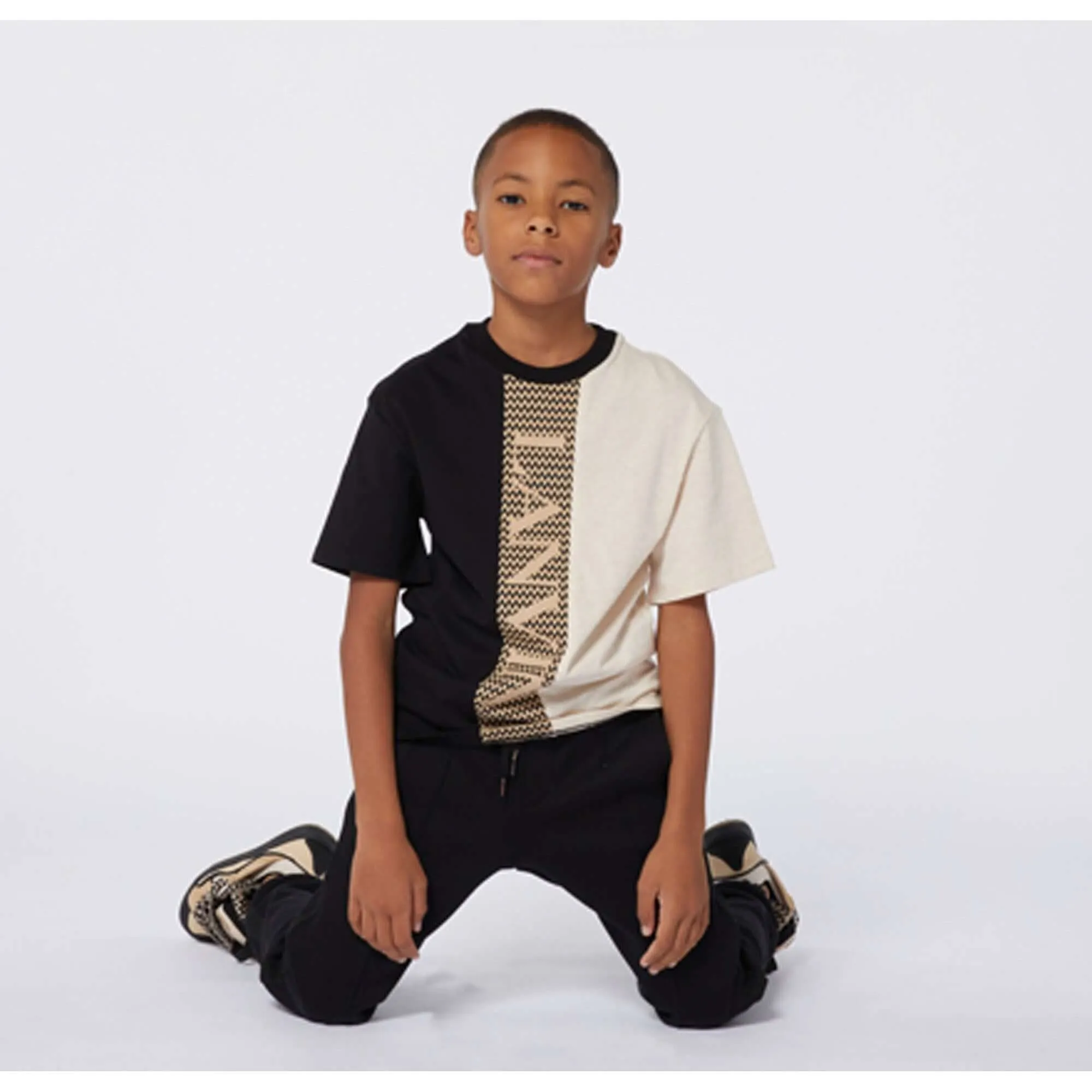Boys Beige Curb Logo T-shirt