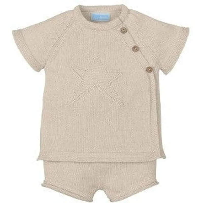Boys Beige Shorts Set
