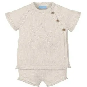 Boys Beige Shorts Set