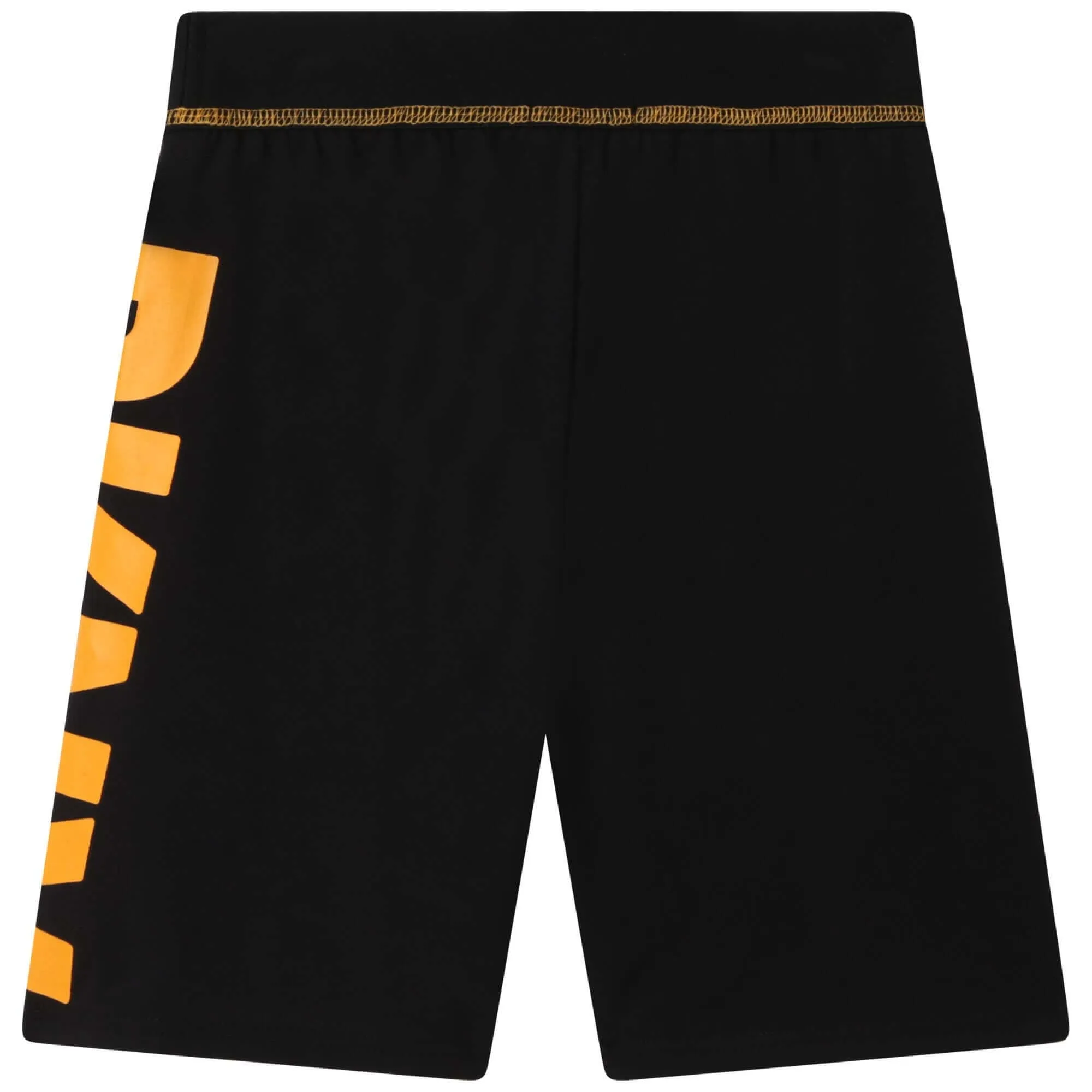 Boys Black Cotton Logo Shorts