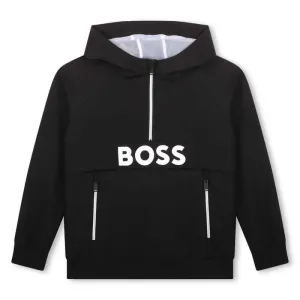 Boys Black Half Zip Sweatshirt