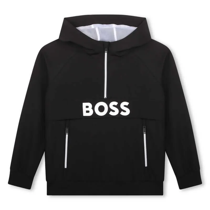 Boys Black Half Zip Sweatshirt