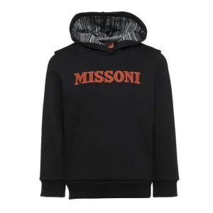 Boys Black Logo Hoody