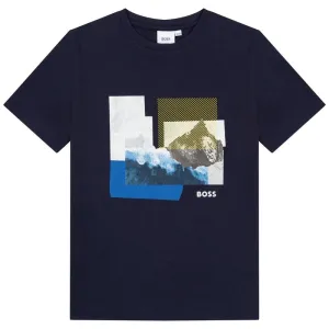 Boys Black Print T-Shirt