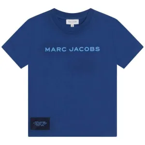 Boys Blue Cotton Logo T-shirt