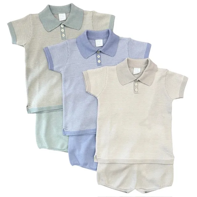 Boys BLUE Knitted Short Set