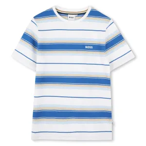 Boys Blue Stripe Short T-Shirt