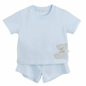 Boys Blue Teddy Short Set