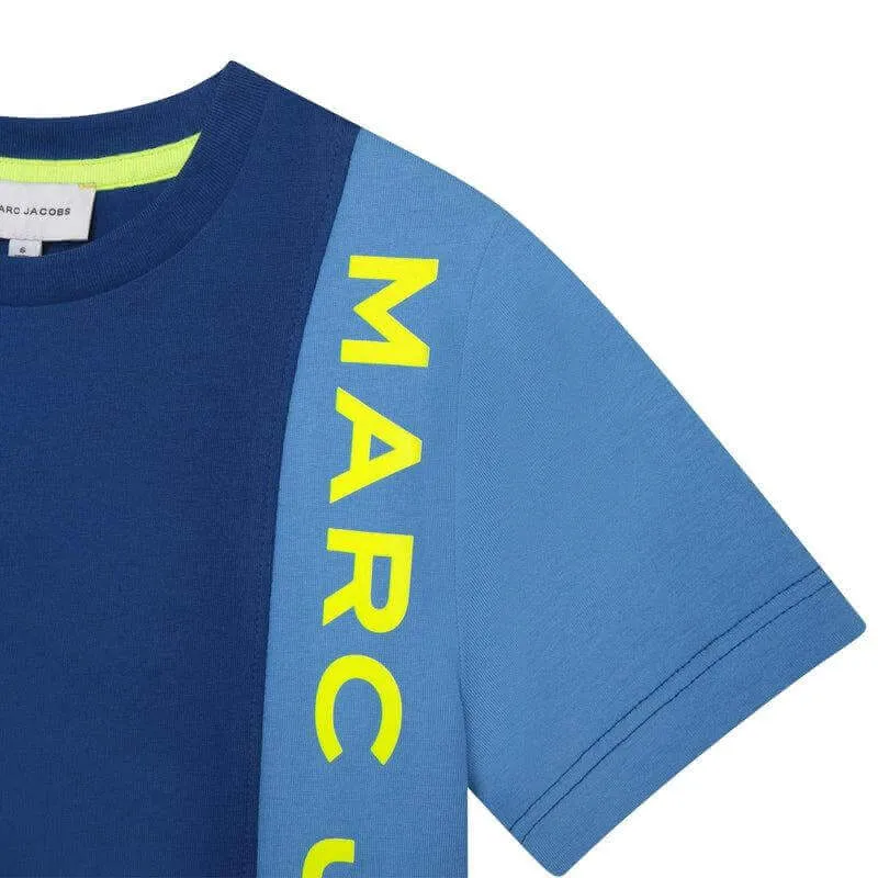 Boys Blue Vertical  Logo T-shirt