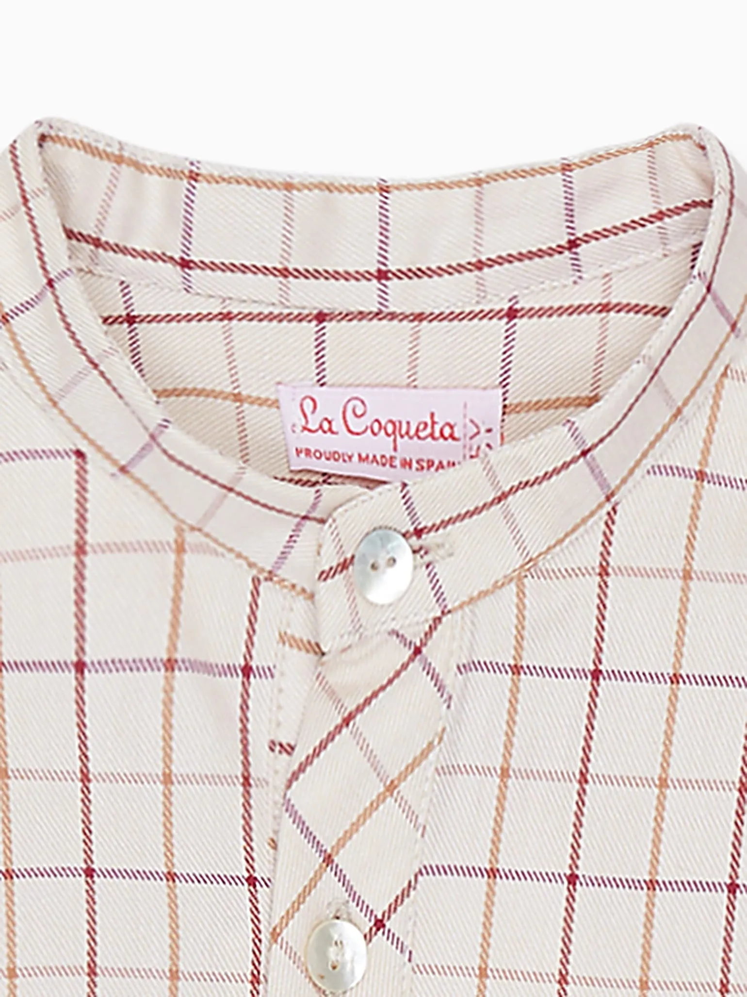 boys burgundy check jazmin shirt
