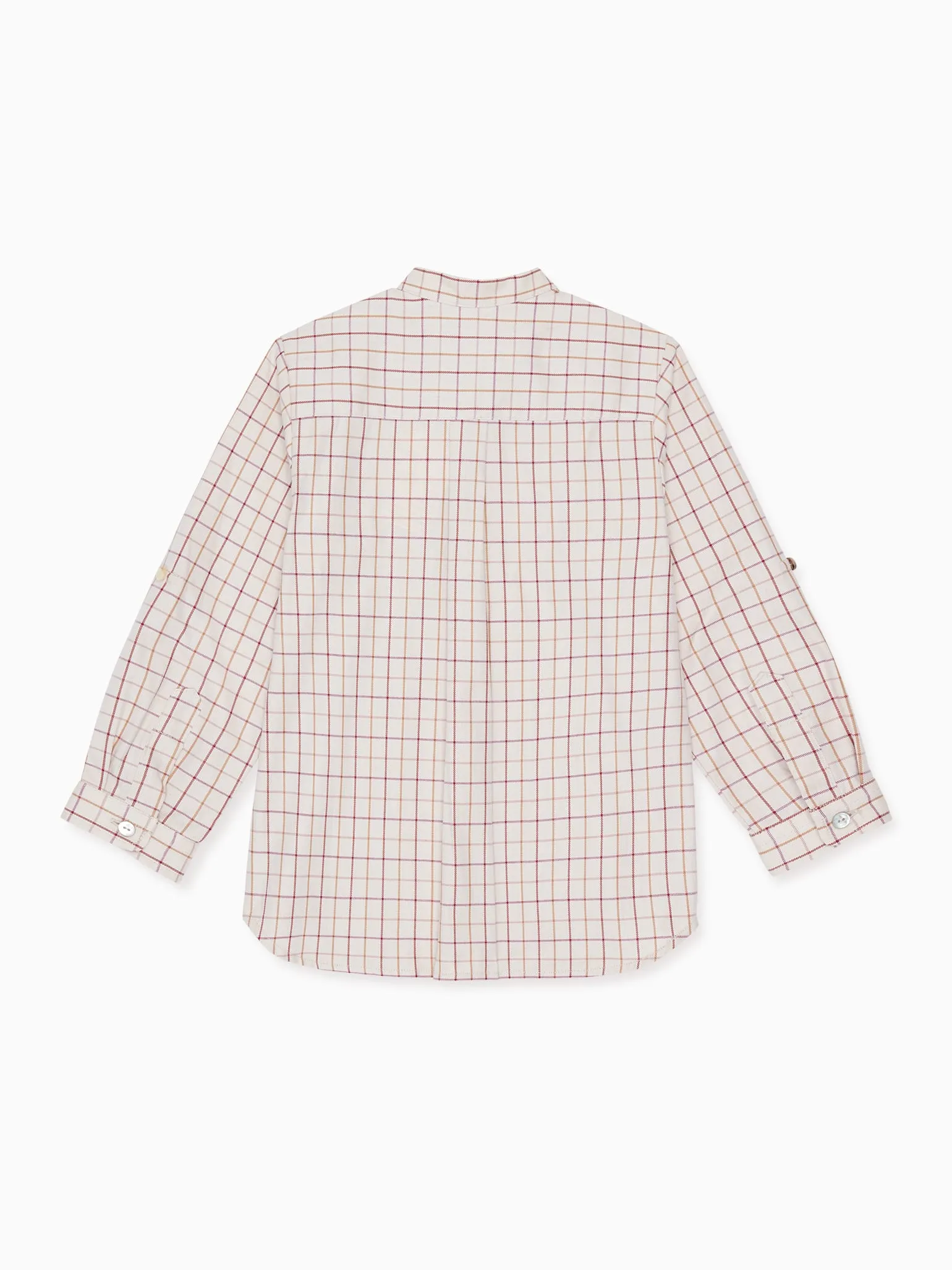 boys burgundy check jazmin shirt