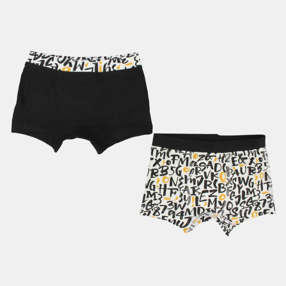 Boys' Cotton Boxer Shorts – Gray & Navy (Pack of 2)