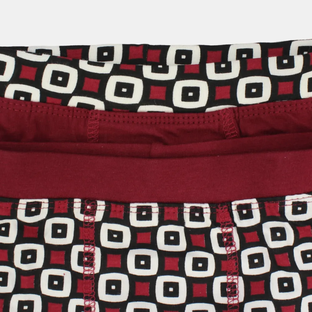 Boys' Cotton Boxer Shorts – Moroon (Pack of 2)