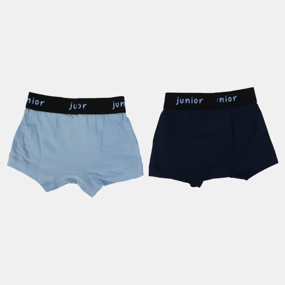 Boys' Cotton Boxer Shorts – Navy & Light Blue (Pack of 2, Captain America Design)
